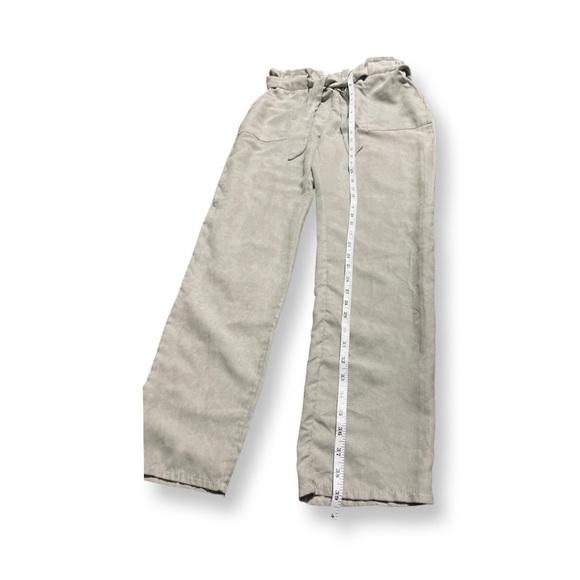 Shein Pants Soft Light Suede-like Size US XL With Waist Tie Light Grey Gray. - Picture 10 of 10